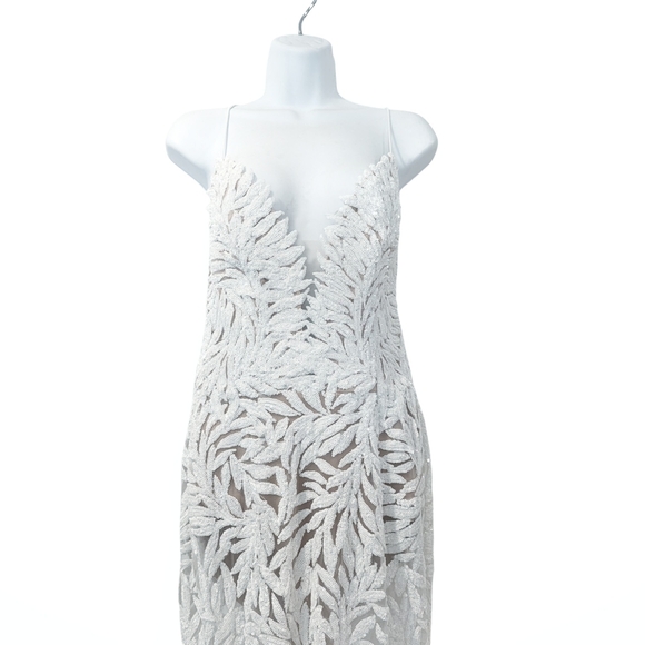 Nadine Merabi White Stella Gown Size S/4 - Picture 4 of 17